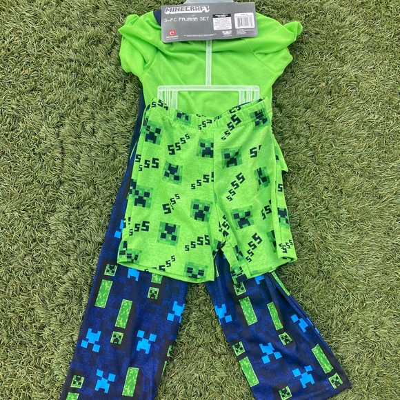 Mojang Minecraft 3 Piece Boy Pajama Set Size 4T - Picture 2 of 5